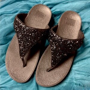 FitFlop Women's Sparkly Black Sandals